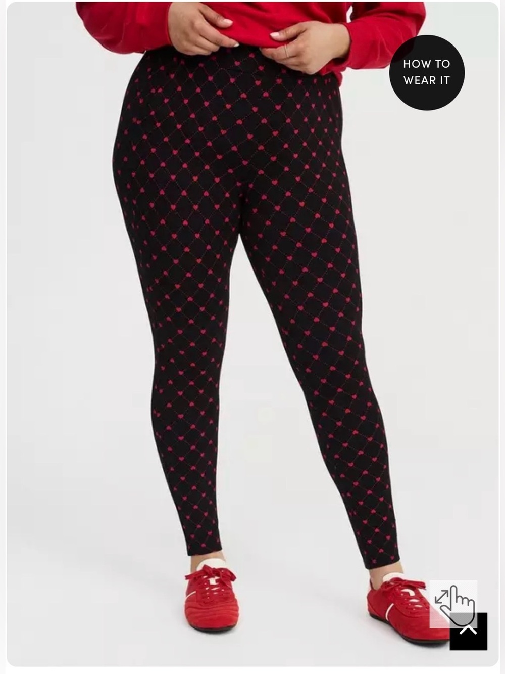 Torrid full length heart leggings